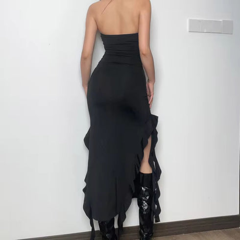 Ruffle Split Party Dress